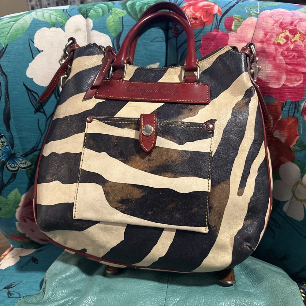 Dooney & Bourke Florentine juliette leather zebra print purse bag - Picture 4 of 15